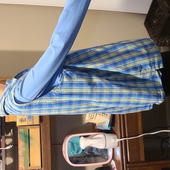 Mountain Lakes II Green Blue Plaid Sleeveless Button up - Picture 5 of 6